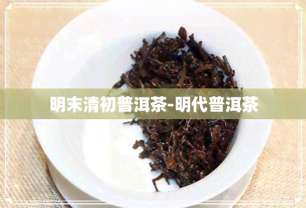 明末清初普洱茶-明代普洱茶