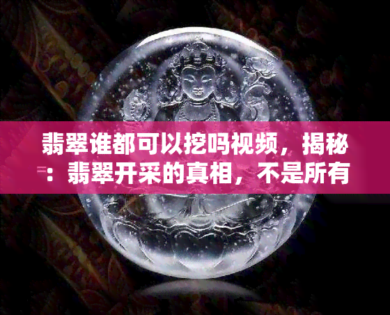 翡翠谁都可以挖吗视频，揭秘：翡翠开采的真相，不是所有人都能参与！