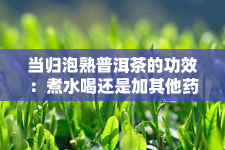 当归泡熟普洱茶的功效：煮水喝还是加其他材？全解！