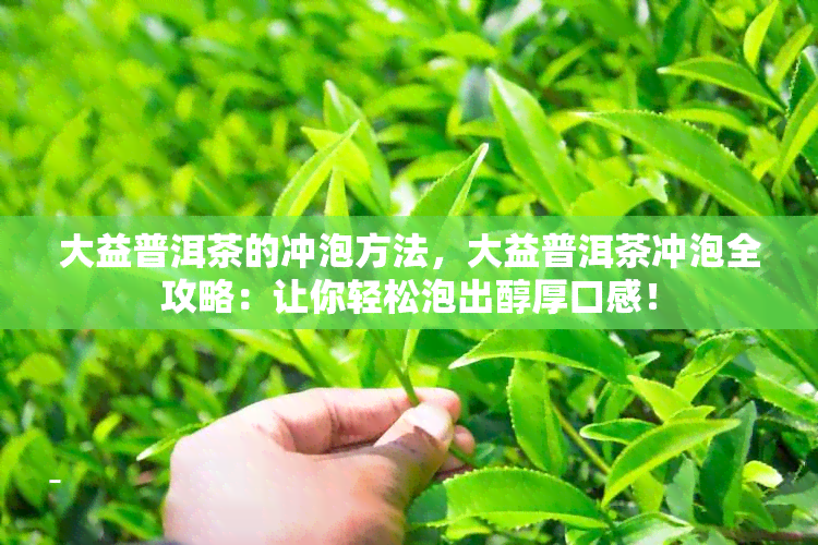 大益普洱茶的冲泡方法，大益普洱茶冲泡全攻略：让你轻松泡出醇厚口感！