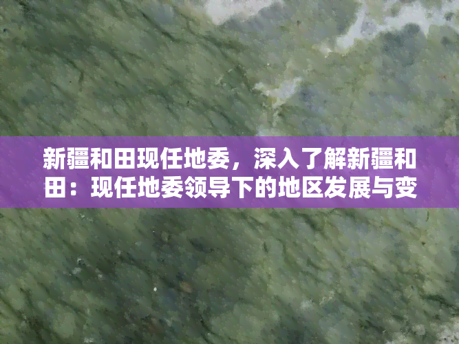 新疆和田现任地委，深入了解新疆和田：现任地委领导下的地区发展与变化