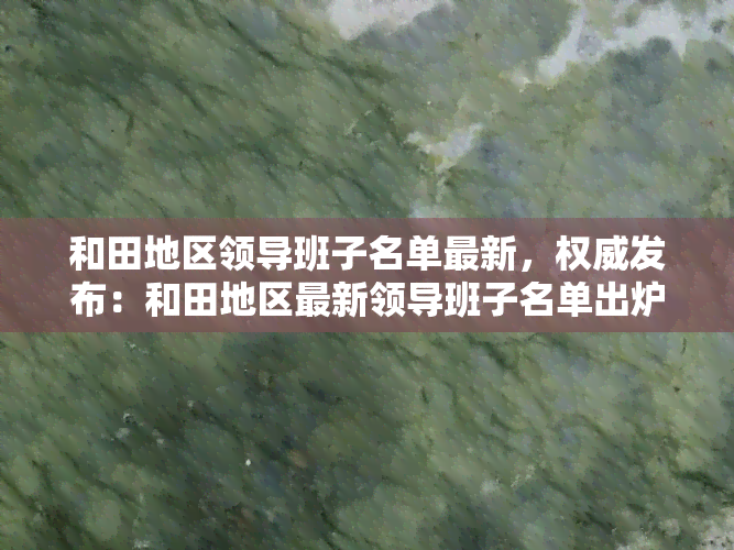 和田地区领导班子名单最新，权威发布：和田地区最新领导班子名单出炉！