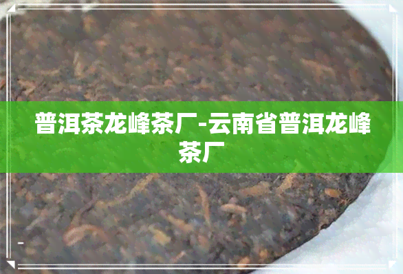 普洱茶龙峰茶厂-云南省普洱龙峰茶厂