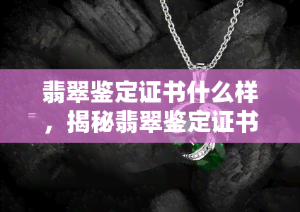 翡翠鉴定证书什么样，揭秘翡翠鉴定证书：你需要了解的全部信息！