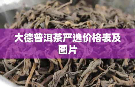 大德普洱茶严选价格表及图片