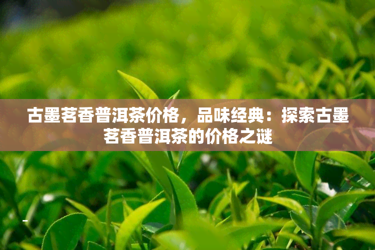 古墨茗香普洱茶价格，品味经典：探索古墨茗香普洱茶的价格之谜