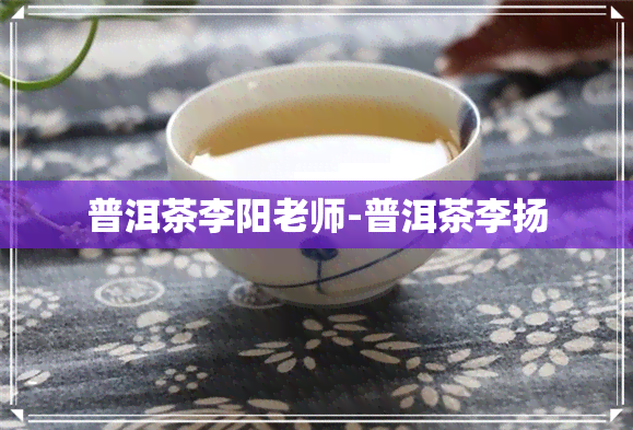 普洱茶李阳老师-普洱茶李扬