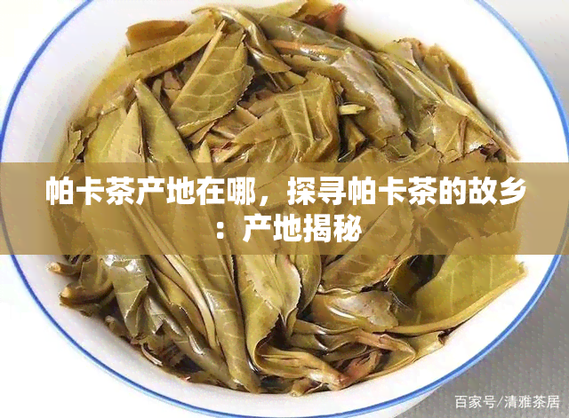 帕卡茶产地在哪，探寻帕卡茶的故乡：产地揭秘