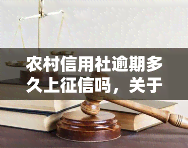 农村信用社逾期多久上吗，关于农村信用社逾期，多久会记录在个人中？