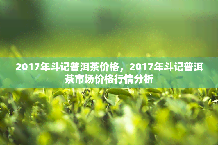 2017年斗记普洱茶价格，2017年斗记普洱茶市场价格行情分析