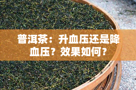 普洱茶：升血压还是降血压？效果如何？