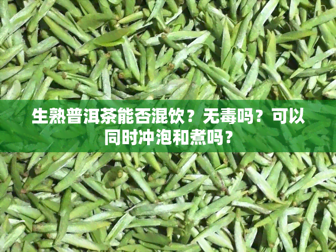 生熟普洱茶能否混饮？无吗？可以同时冲泡和煮吗？