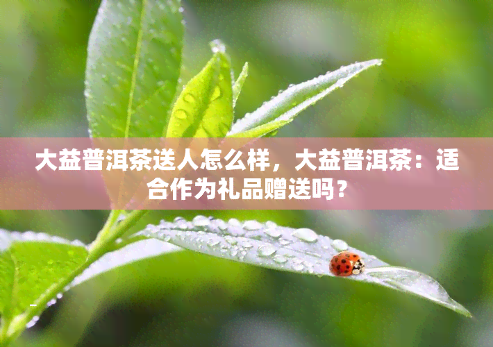 大益普洱茶送人怎么样，大益普洱茶：适合作为礼品赠送吗？