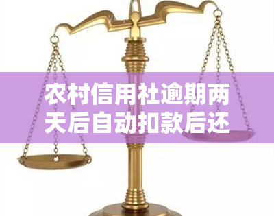 农村信用社逾期两天后自动扣款后还可以放款吗，农村信用社逾期两天后自动扣款，是否会影响再次放款？