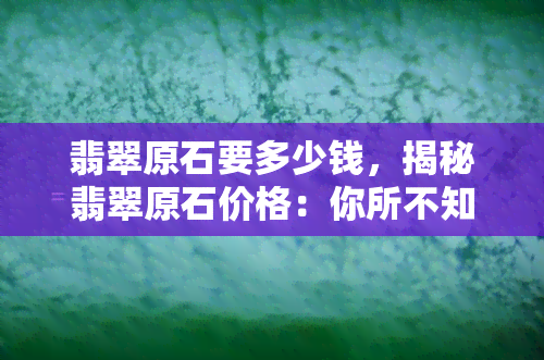 翡翠原石要多少钱，揭秘翡翠原石价格：你所不知道的那些事