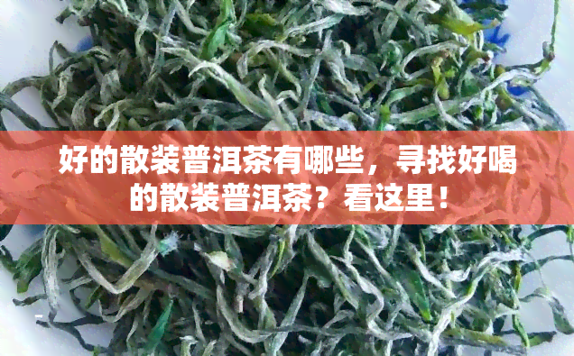 好的散装普洱茶有哪些，寻找好喝的散装普洱茶？看这里！