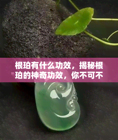 根珀有什么功效，揭秘根珀的神奇功效，你不可不知！