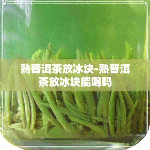 熟普洱茶放冰块-熟普洱茶放冰块能喝吗