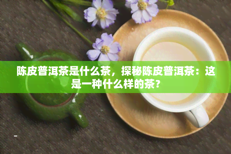 陈皮普洱茶是什么茶，探秘陈皮普洱茶：这是一种什么样的茶？