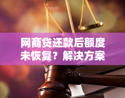 网商贷还款后额度未恢复？解决方案和注意事项全解析！