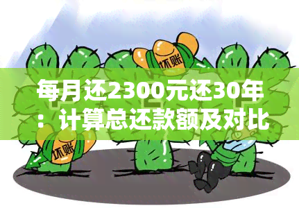 每月还2300元还30年：计算总还款额及对比每月2500元方案