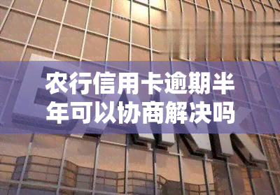 农行信用卡逾期半年可以协商解决吗？2020年逾期新法规。