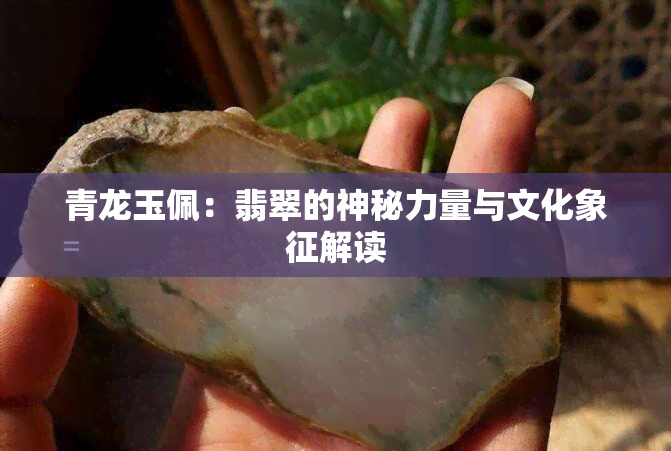 青龙玉佩：翡翠的神秘力量与文化象征解读