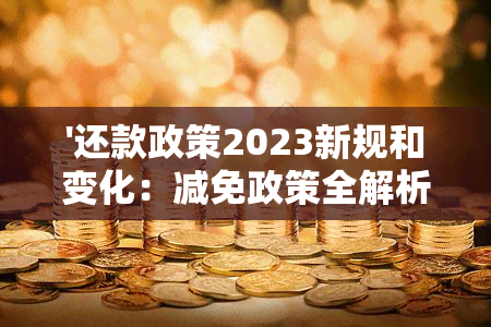 '还款政策2023新规和变化：减免政策全解析'