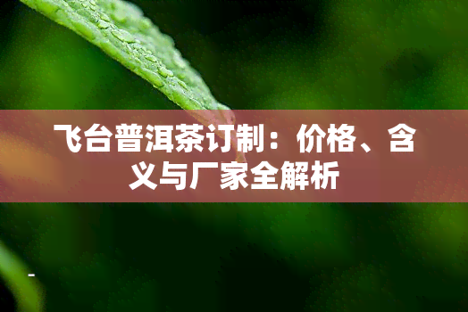 飞台普洱茶订制：价格、含义与厂家全解析