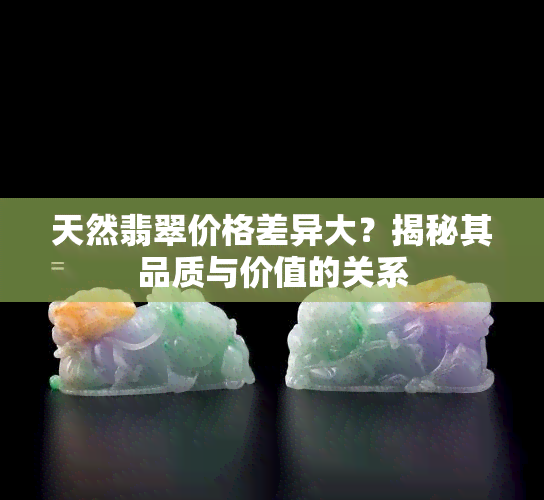 天然翡翠价格差异大？揭秘其品质与价值的关系