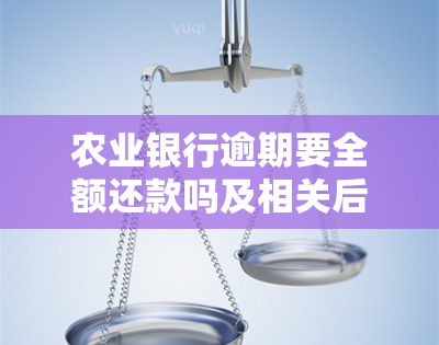 农业银行逾期要全额还款吗及相关后果及解决办法