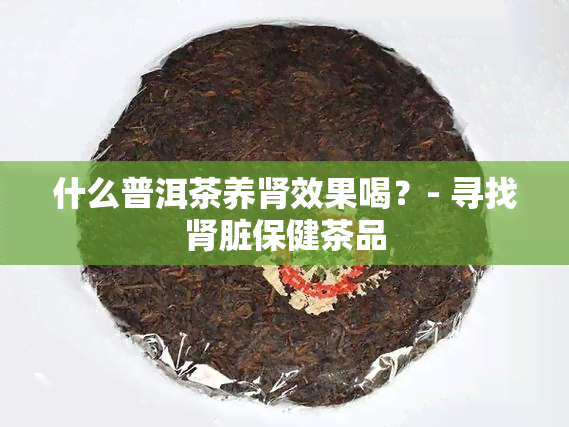 什么普洱茶养肾效果喝？- 寻找肾脏保健茶品