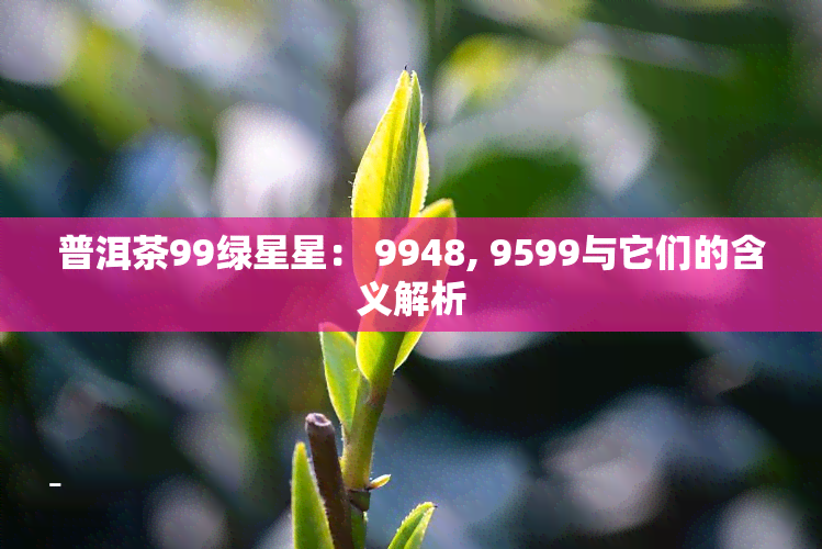 普洱茶99绿星星： 9948, 9599与它们的含义解析