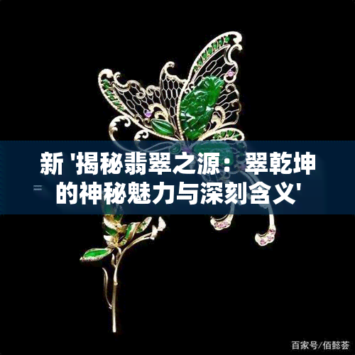 新 '揭秘翡翠之源：翠乾坤的神秘魅力与深刻含义'