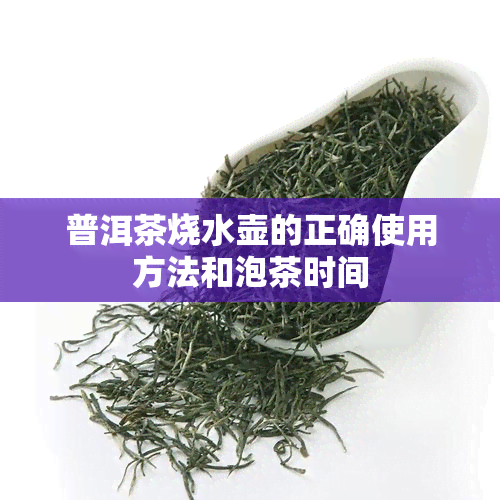 普洱茶烧水壶的正确使用方法和泡茶时间