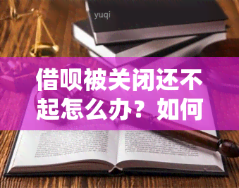 借呗被关闭还不起怎么办？如何办理？无法偿还本金如何应对？