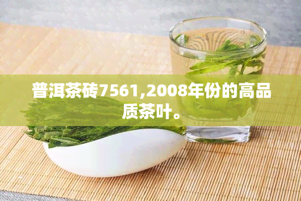 普洱茶砖7561,2008年份的高品质茶叶。