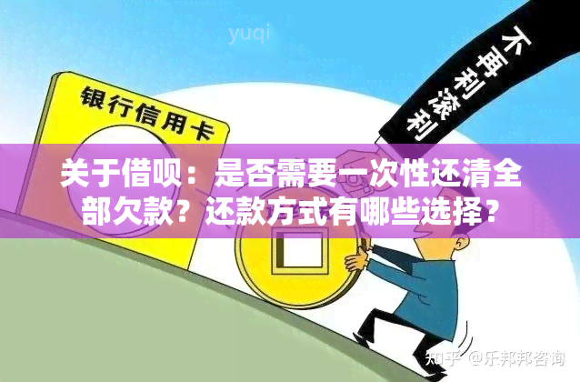 关于借呗：是否需要一次性还清全部欠款？还款方式有哪些选择？