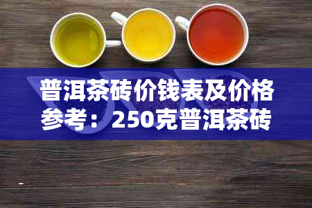 普洱茶砖价钱表及价格参考：250克普洱茶砖多少钱一块？