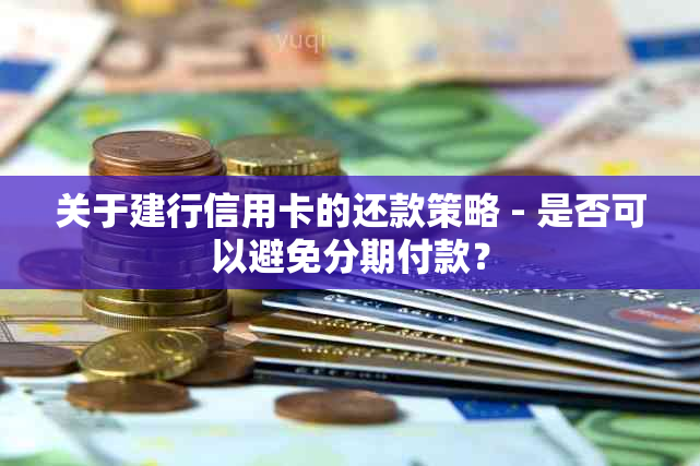 关于建行信用卡的还款策略 - 是否可以避免分期付款？