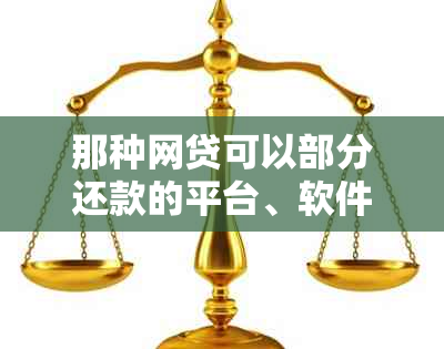 那种网贷可以部分还款的平台、软件和有哪些：解答您的疑惑