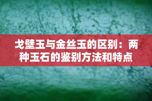 戈壁玉与金丝玉的区别：两种玉石的鉴别方法和特点解析