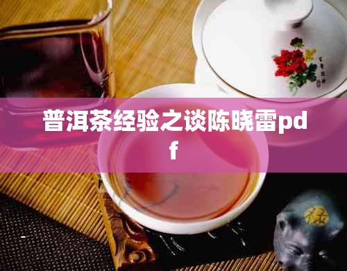 普洱茶经验之谈陈晓雷pdf