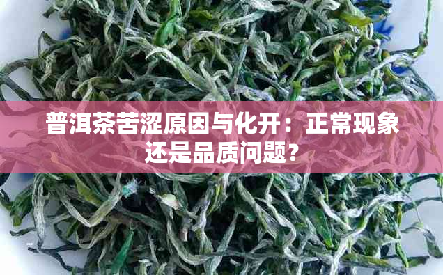 普洱茶苦涩原因与化开：正常现象还是品质问题？