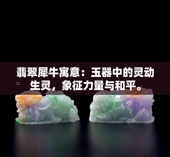 翡翠犀牛寓意：玉器中的灵动生灵，象征力量与和平。