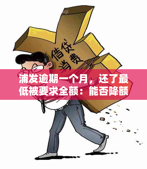 浦发逾期一个月，还了更低被要求全额：能否降额、协商分期或解封卡片？