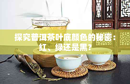 探究普洱茶叶底颜色的秘密：红、绿还是黑？