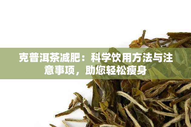 克普洱茶减肥：科学饮用方法与注意事项，助您轻松瘦身