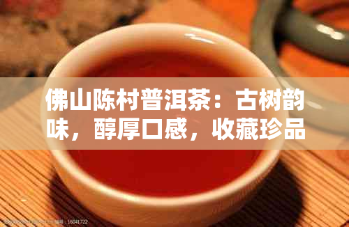 佛山陈村普洱茶：古树韵味，醇厚口感，收藏珍品，文化传承