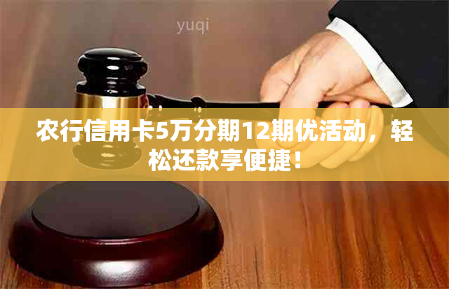 农行信用卡5万分期12期优活动，轻松还款享便捷！